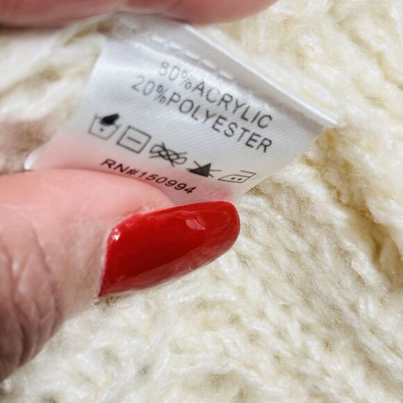 Rachel Zoe Long Cardigan Sweater Cream Sz Large Cable Knit NWT - Picture 8 of 8